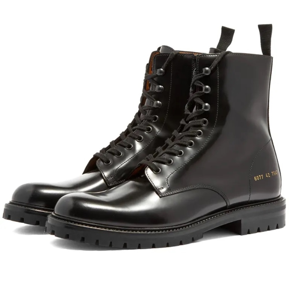 NWOT Woman by Common Projects Combat Boot in Black